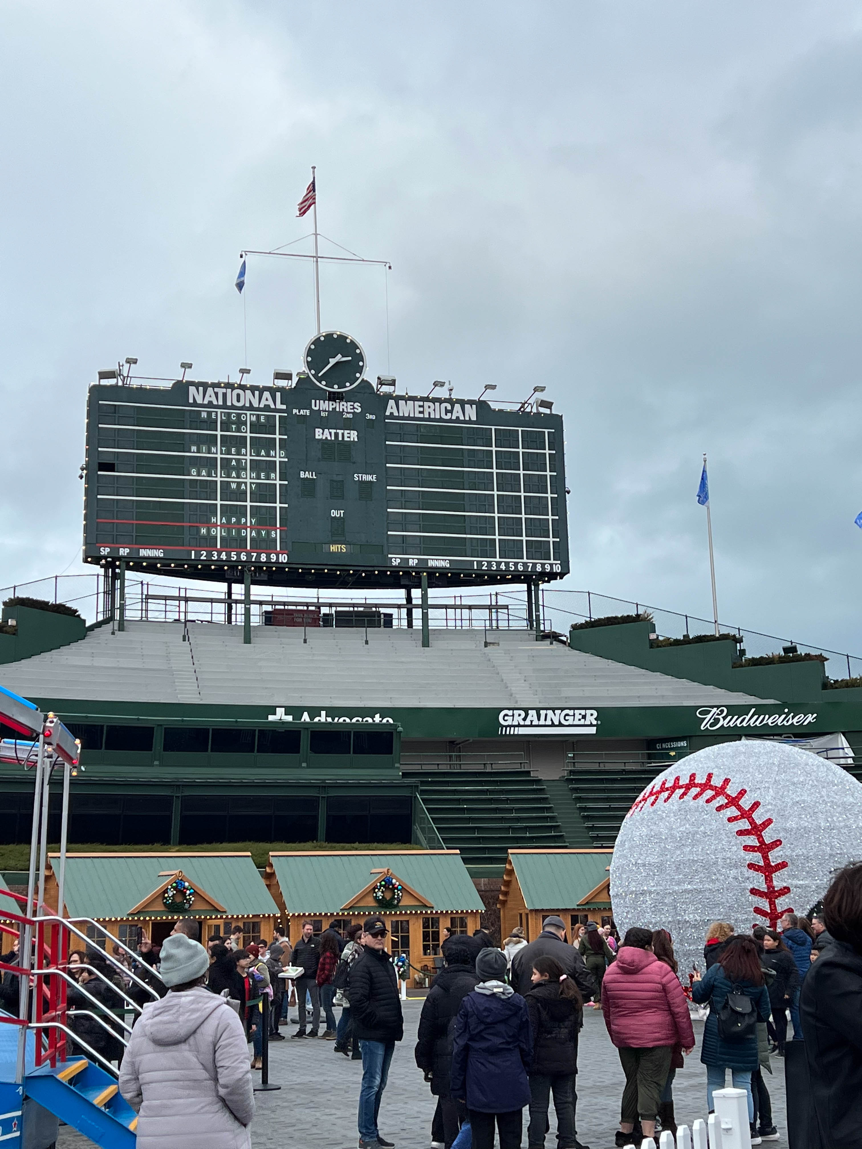 We went to a holiday festival on Wrigley Field