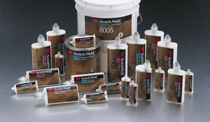 3M SCOTCH-WELD STRUCTURAL ADHESIVES. 
Available in bulk containers or duo pack cartridges.