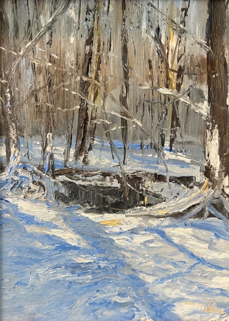 Waldrop, Winter Blues, 12" x 9" Oil