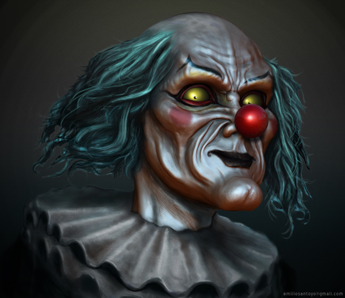 Clown Bust. Software used Maya, PhotoShop, and Zbrush.