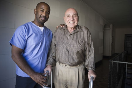 Healthcare Worker with Elderly Man
