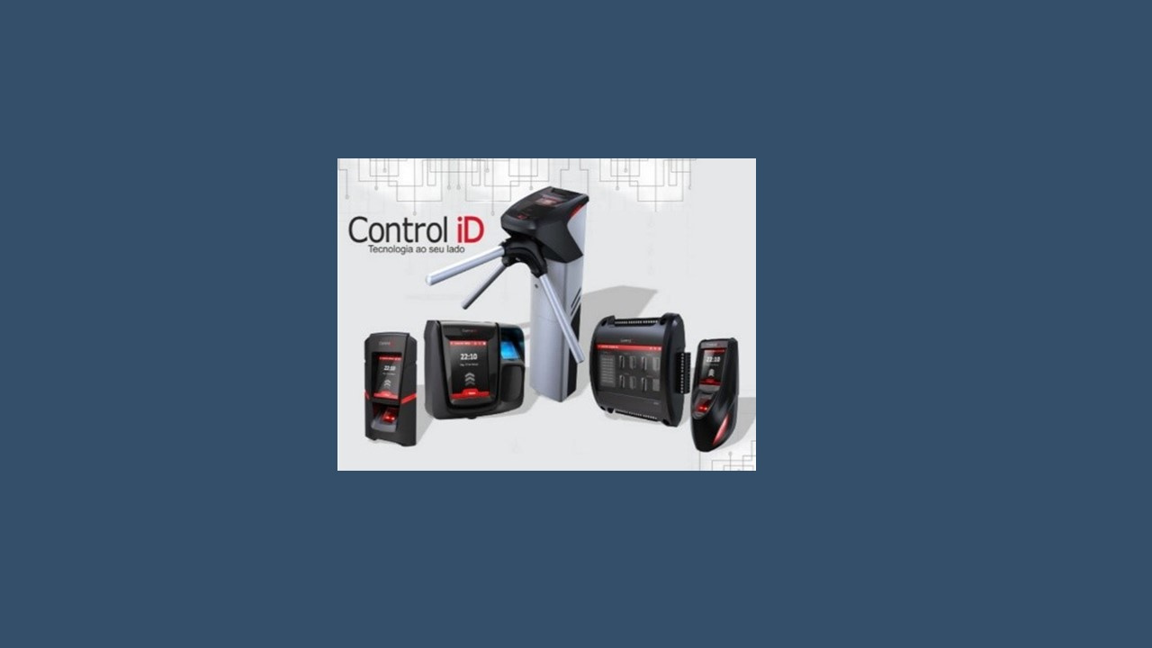 Dispositivos de controle e segurança da marca Control iD, incluindo leitores biométricos e catracas.