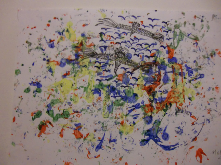 Sky Burial, ink and watercolor on paper, 42 X 30cm