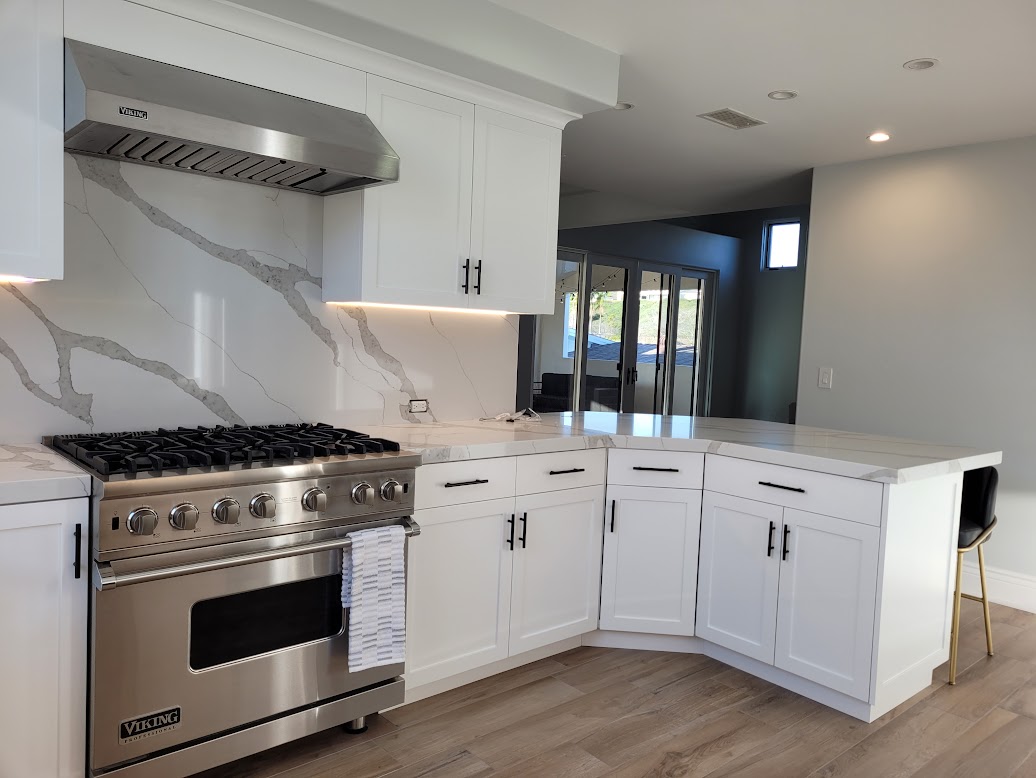 Project:  Corona Del Mar Remodel White Satin Shaker Kitchen