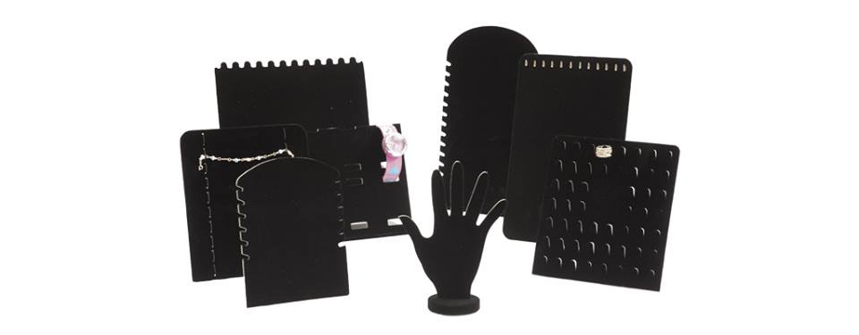 Exhibidores económicos de terciopelo