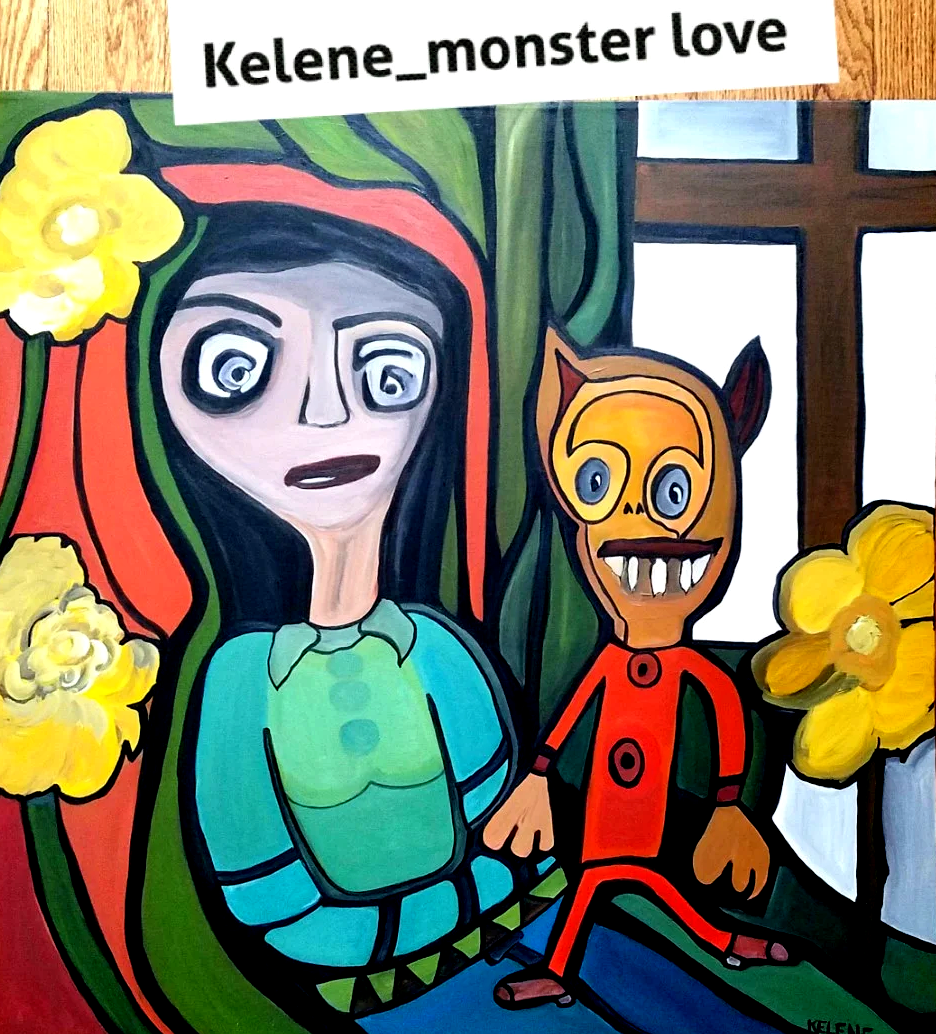 SOLD Girl in sitting room. Acryic on canvas. 2021. 30 x 30. All artwork copyrighted.