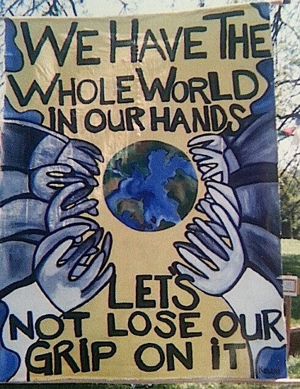 Huge canvas piece for Earth day 2002. All artwork copyrighted©.