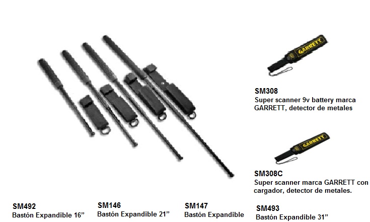 BASTONES EXPANSIBLE Y DETECTORES DE METALES 