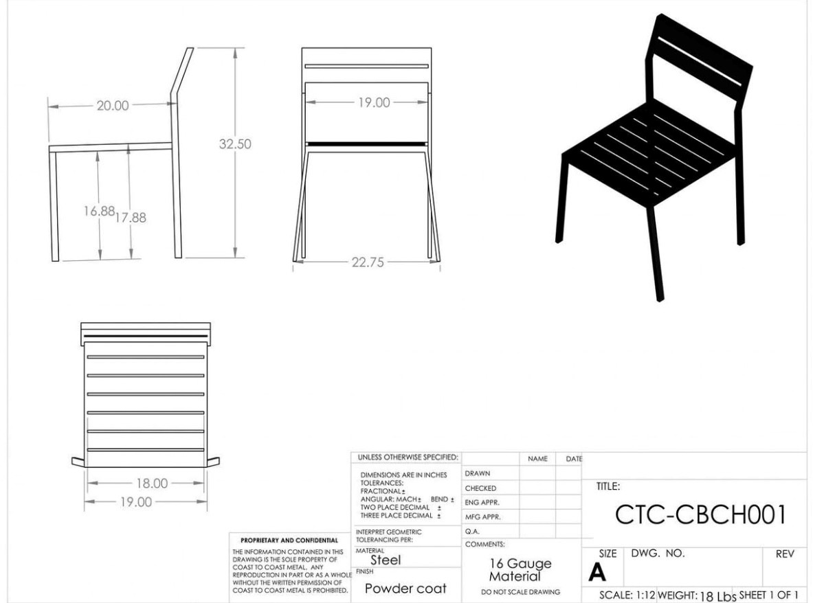 Metal Chair Design Capabilities are Endless. Available in many color options. 