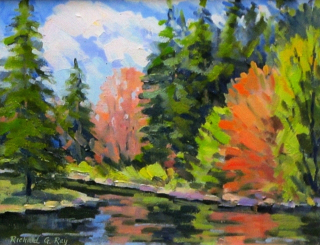 Pond in the Woods, 8 x 10 Oil 