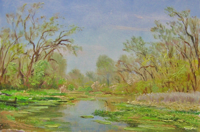 Kushnir, Spring Love Song at Red Bud Creek, 6x9 Oil