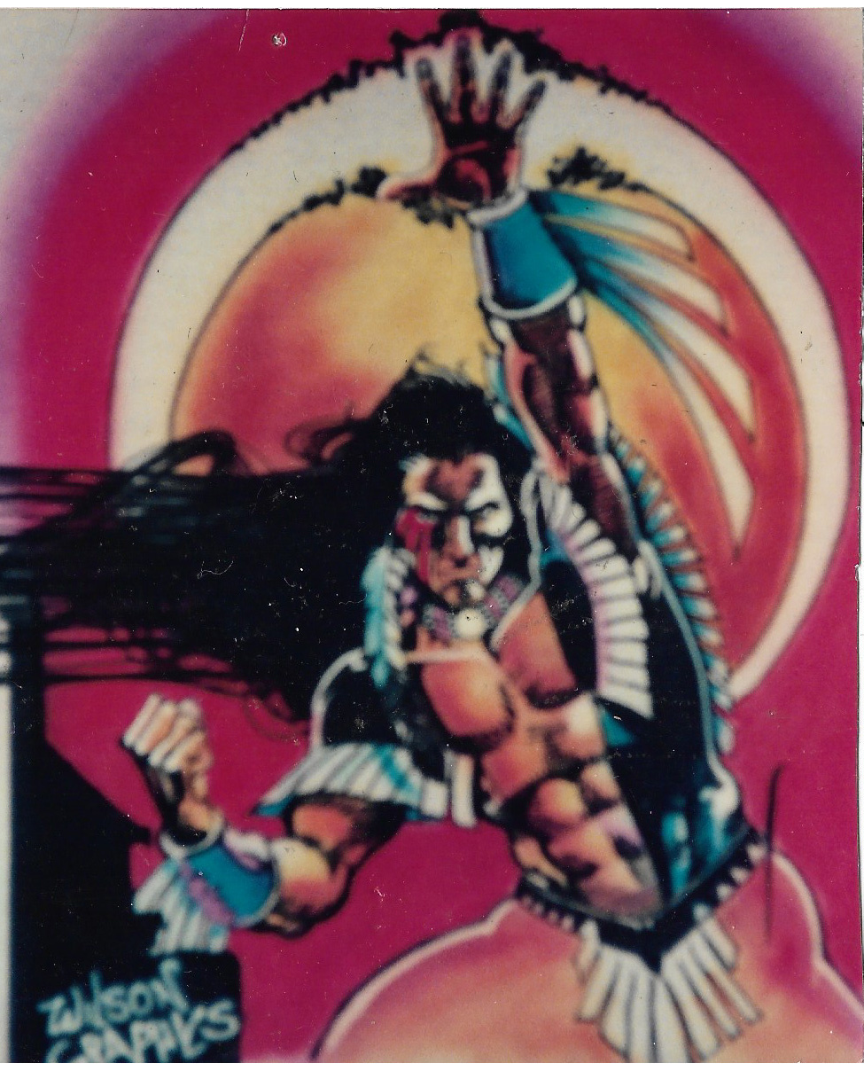 Mike Grell's Shaman... Createx Colors on T-shirt