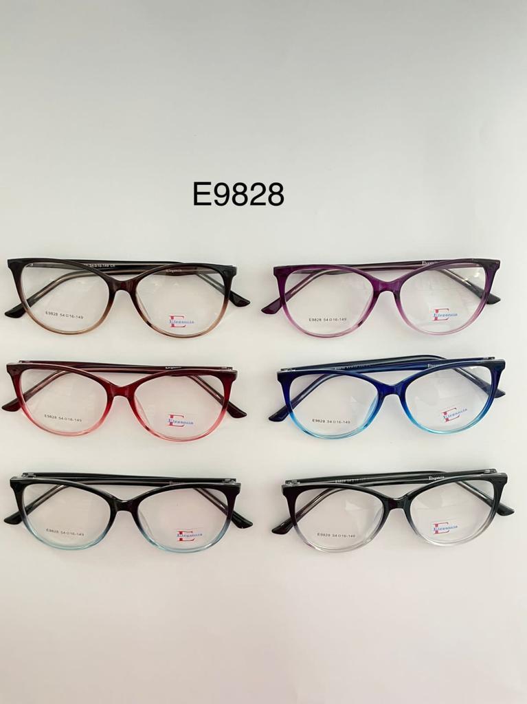 Modelo: E9828
Colores Translucidos: Cafe, Negro brilloso, Gris, Amarillo, Verde, Humo, Lila, Cafe Claro y Azul
Colores Difuminados: Cafe, Rojo, Morado, Azul, Negro/Transparente y Negro/azul