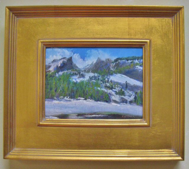 Bear Lake in the Rockies, 6x8 Oil on Panel