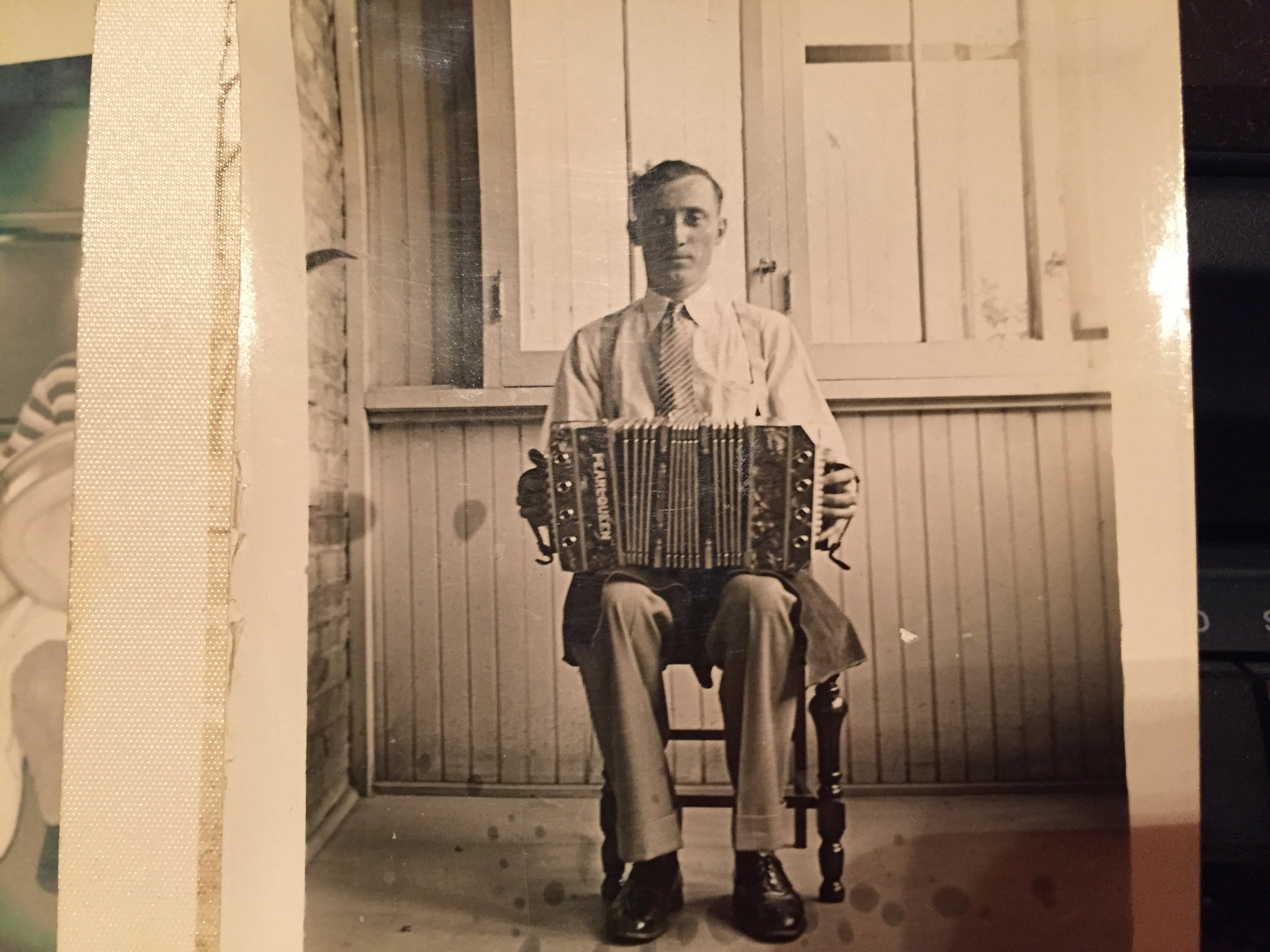 Chester Raclawski my Dad's Father playing his Pearl Queen Concertina 1920's