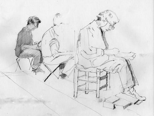 Sketching at the Bodega (Pencil)