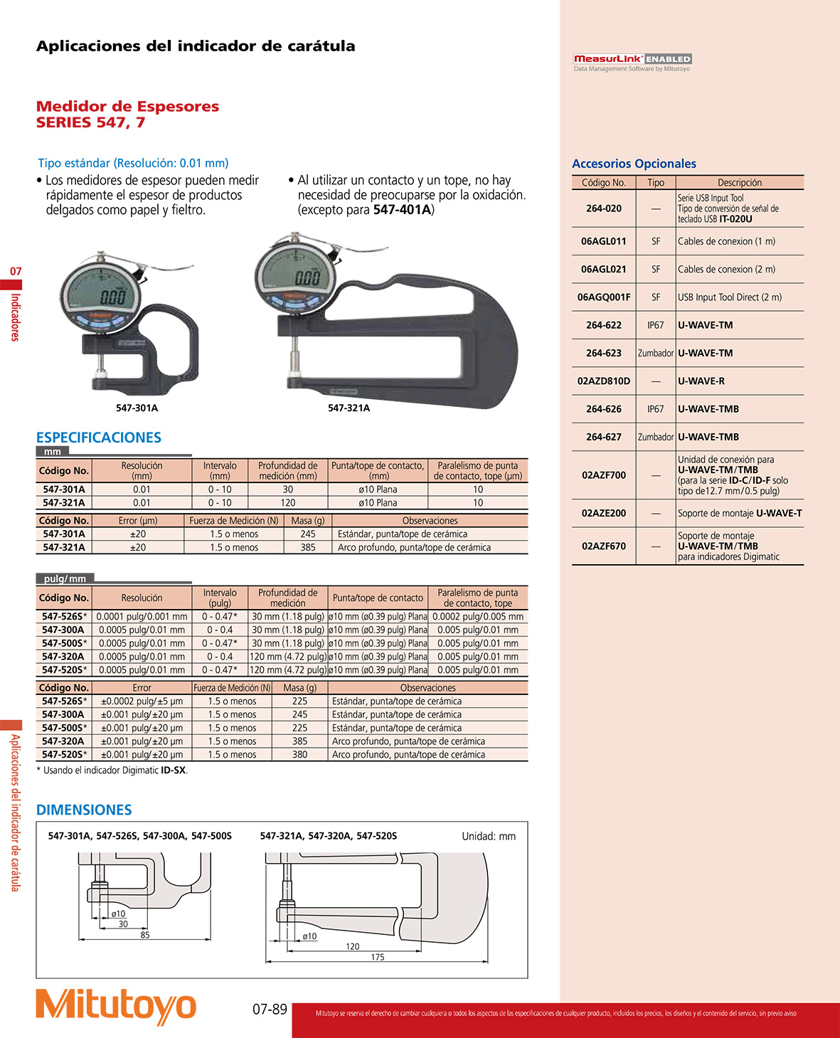 Medidores de espesores SERIES 547, 7-


