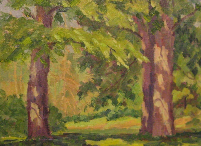 Schmidt, Arboretum Trees, 9x12, Oil