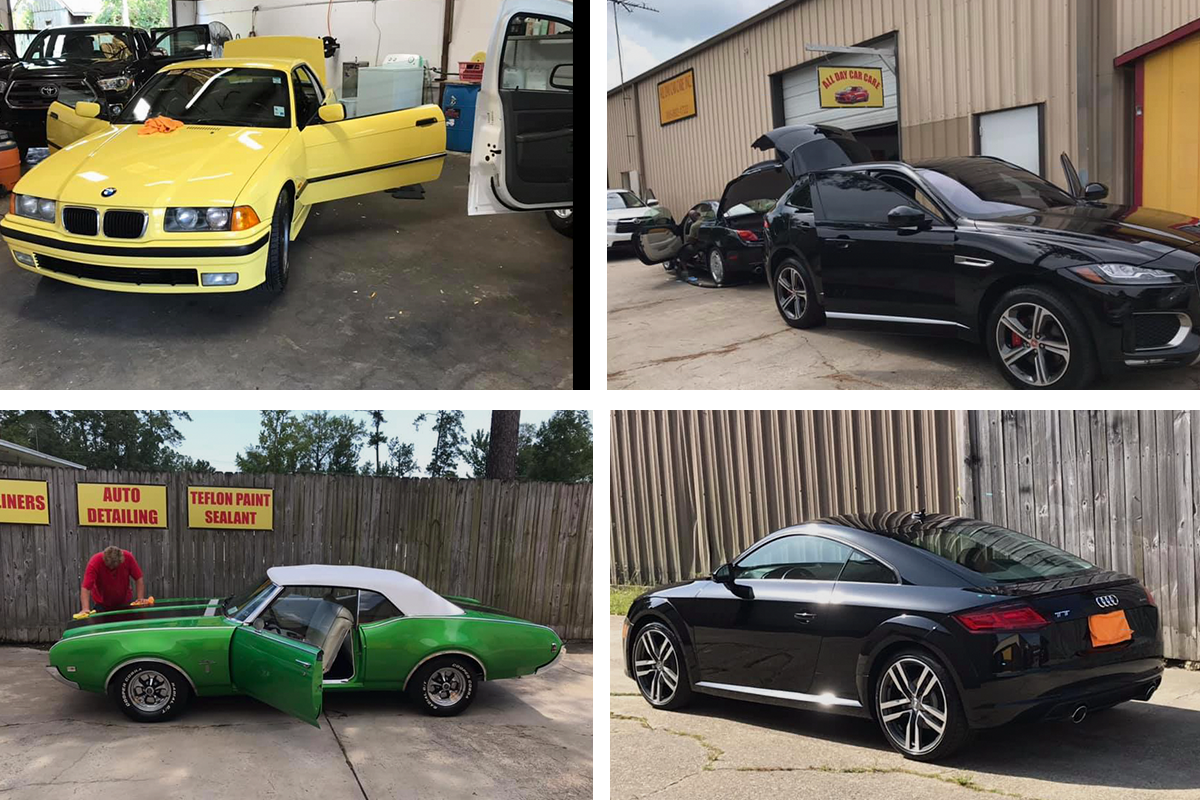 Auto Detailing Shop, Exterior Detailing, Beautiful Black Car, Yellow Car