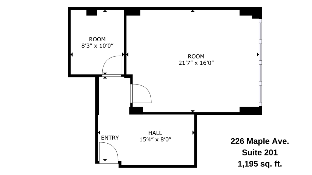 Suite 201 1,195 sq.ft.