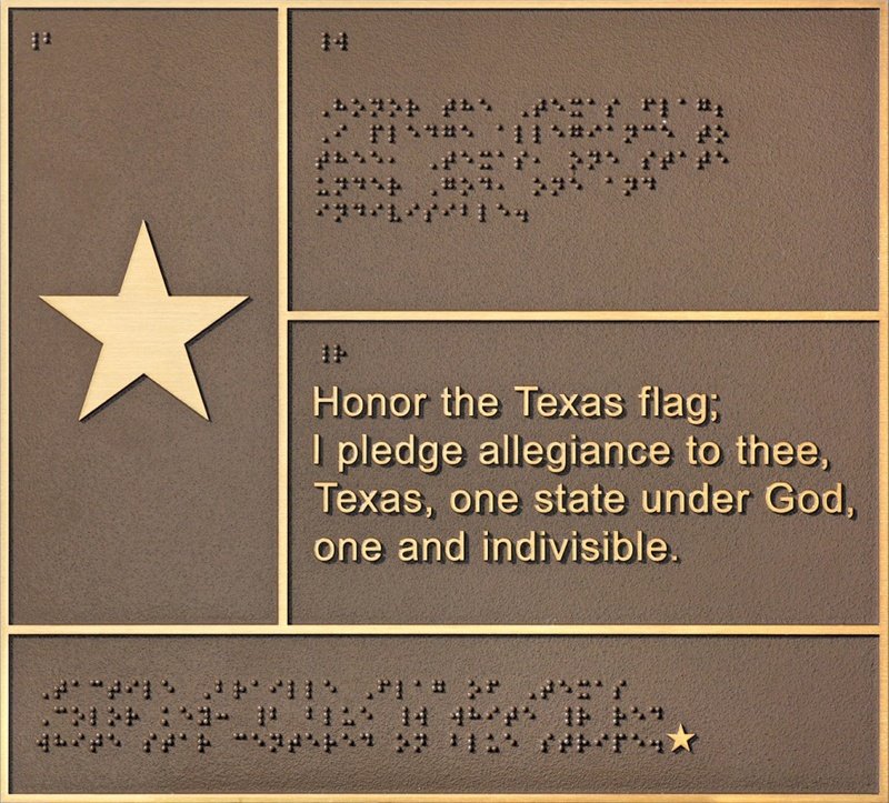 Flash Bronze Braille Flag of Texas