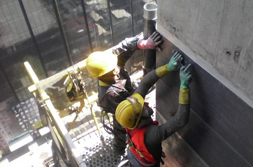Refuerzo de columnas en edificio
