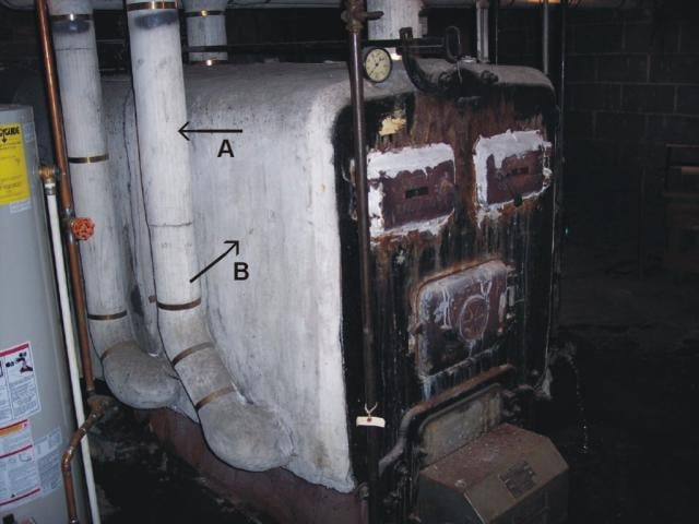 Boiler Covered With Asbestos