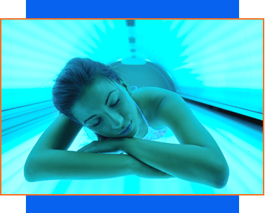 Beautiful Young Woman Tanning in Solarium