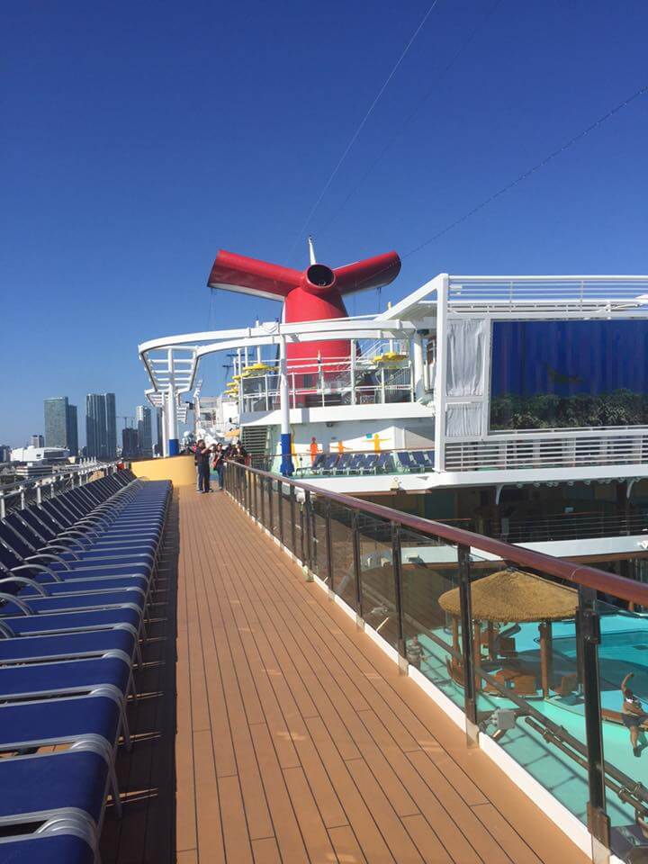 View of the deck of the Carnival Vista.