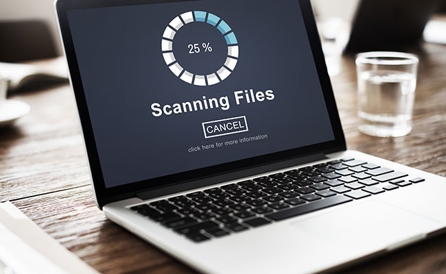 Scanning Files Searching Processing Antivirus Concept