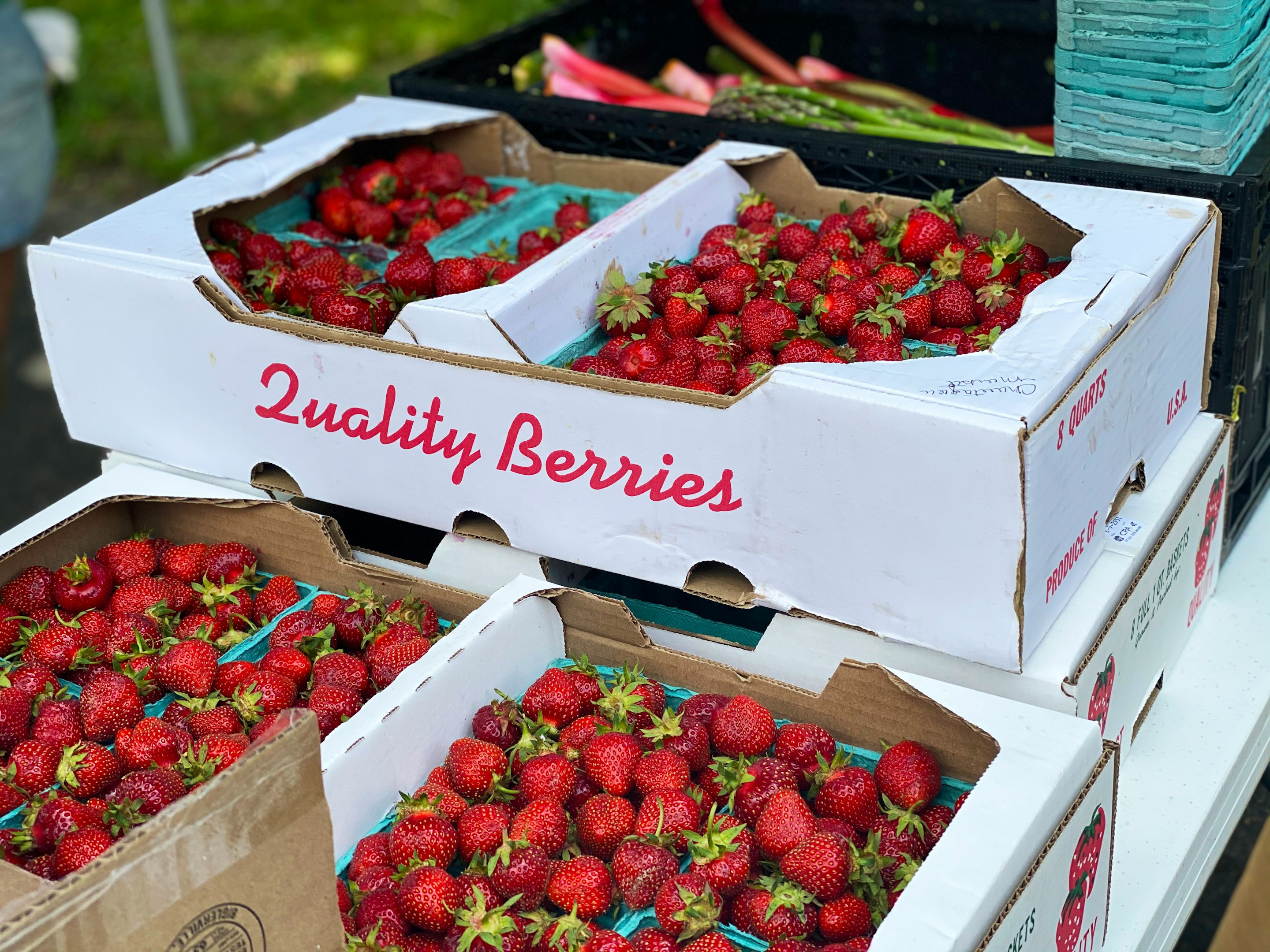 fresas en caja de cartón blanca