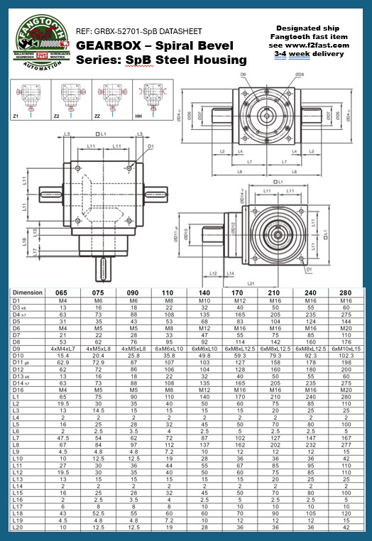 Gearbox - SpB - Spiral Bevel
