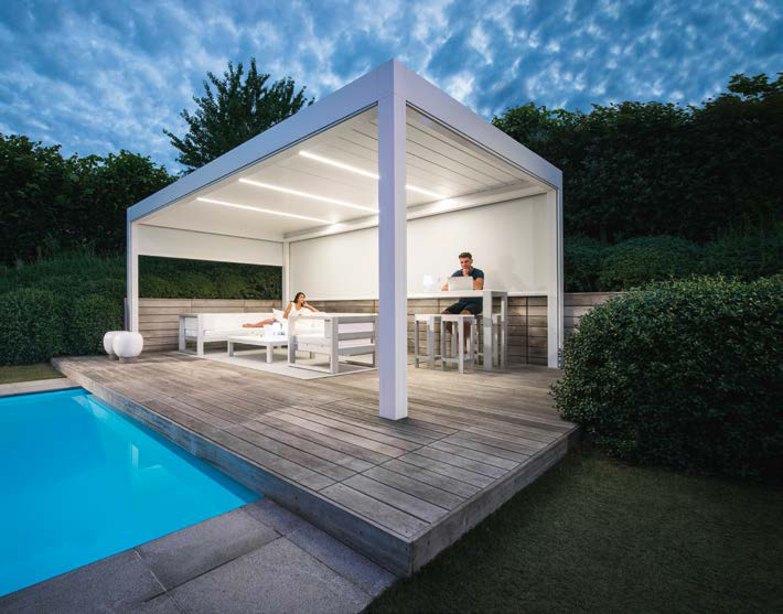 white pergola