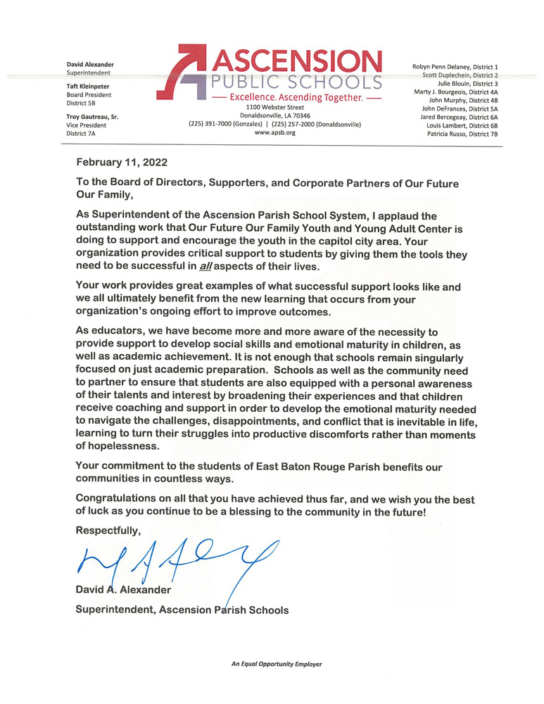 David Alexander Superintendent Ascension Parish Schools