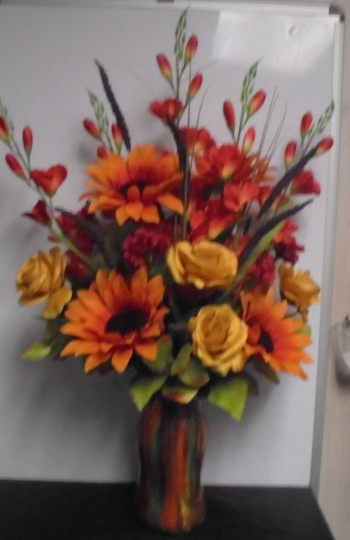 (52) "Silk" Vase Arrangement
(Fall Colors)
$85.00