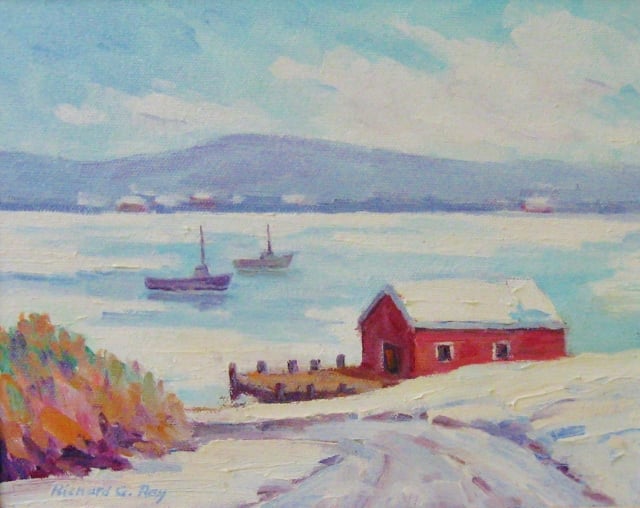 Ice on the Bay, 8 x 10 Oil SOLD