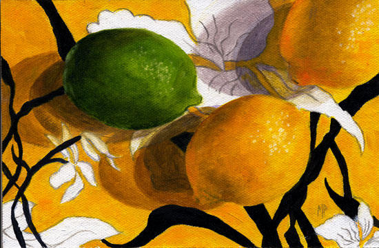 Lemons & Lime
5"x7" Oil on Canvas Panel    