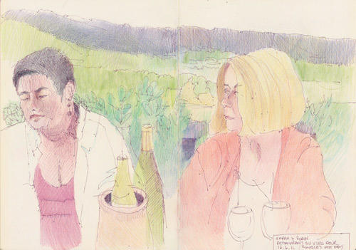 Sarah and Robyn, Restaurant du Vieux Four in Crillon Le Brave