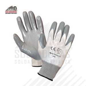 GUANTE NYLON/NITRILO
Categoría: Especializados
Fabricados con: Nylon y nitrilo
Descripción: Guante nylon con nitrilo en la palma, excelente agarre y flexibilidad para trabajos finos en donde se requiere sensibilidad y tacto.
