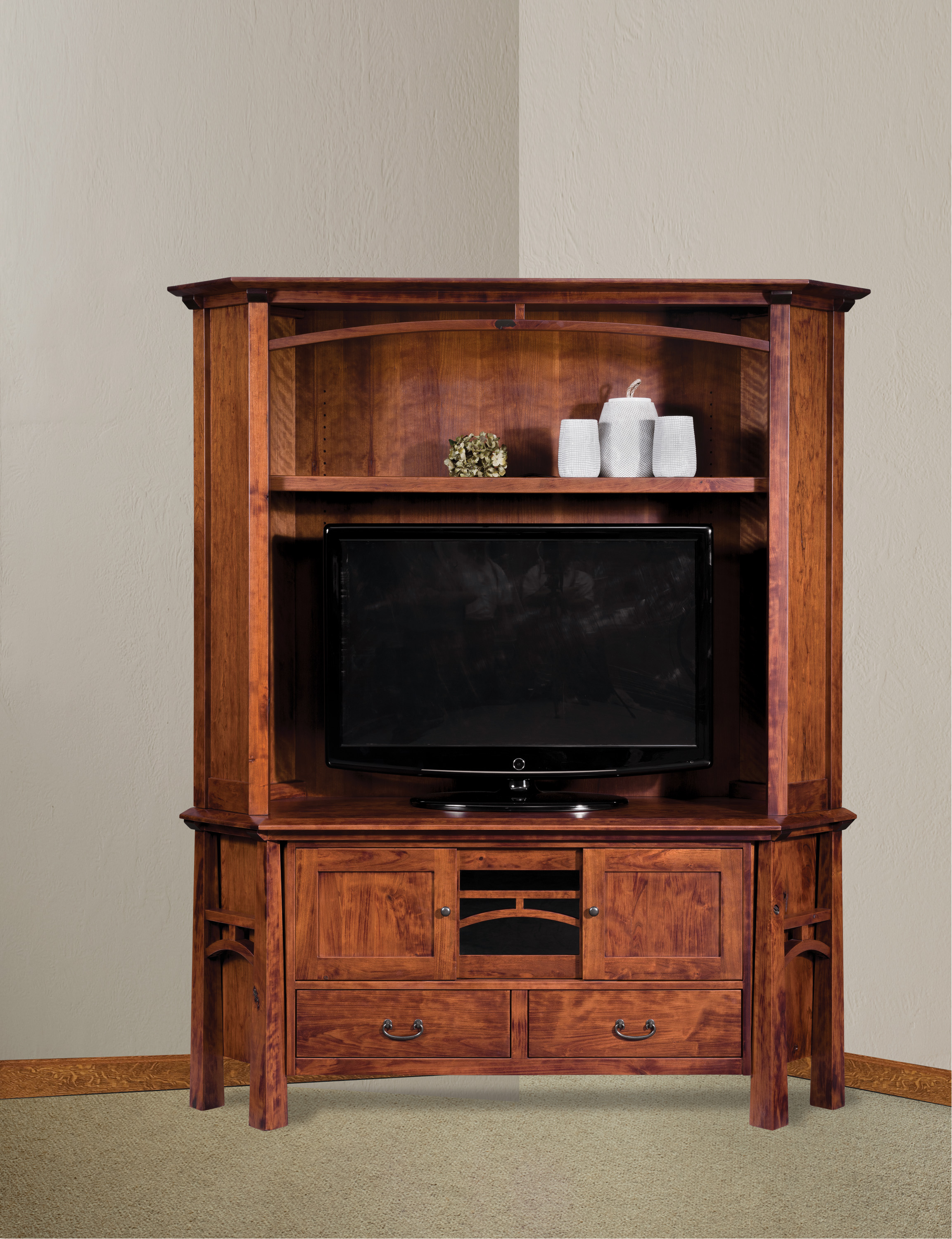 Artesa 2 piece Corner Media Console with Hutch