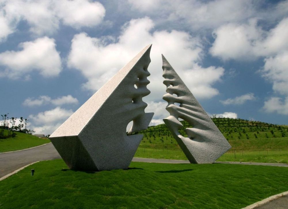 Up the steep river bank, granite, H700 cm. Memorial park Roze Garden, Taipei, Taiwan, ROC