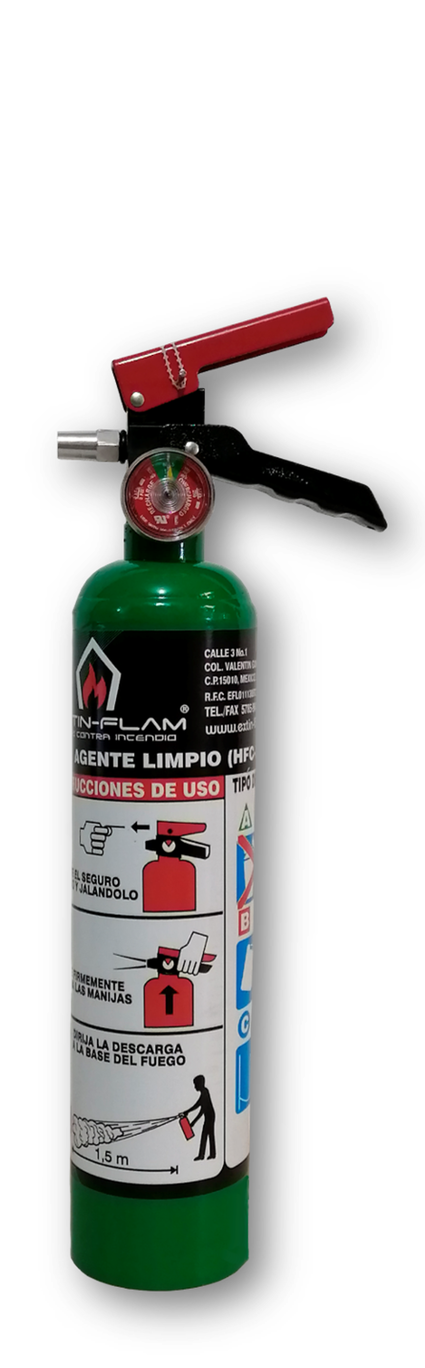 EXTINTOR DE HFC-
236fa 
BC CAP. 1 KG