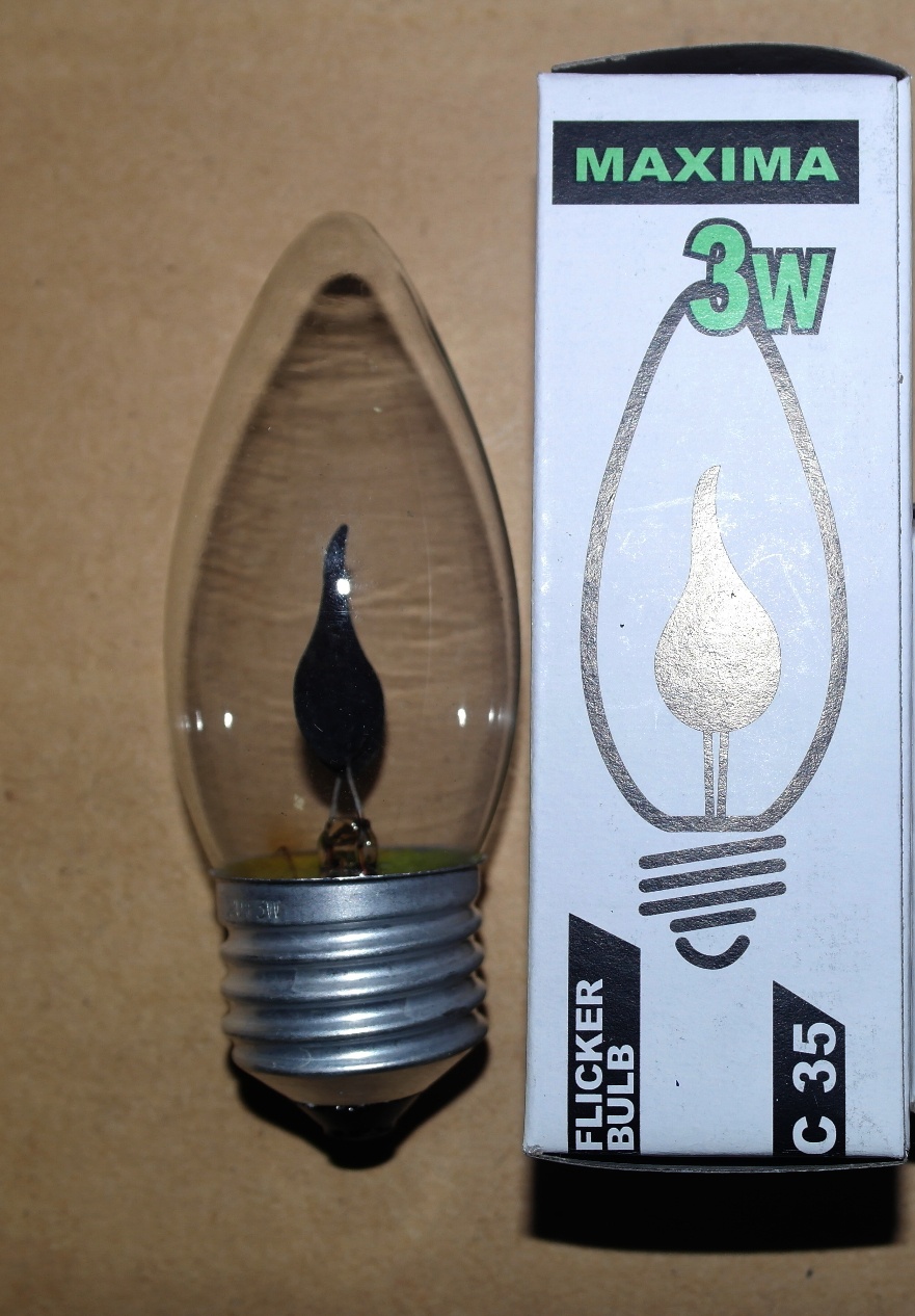 Bombillo Candelabro tipo llama  
E27 3W 120V Cod -10159