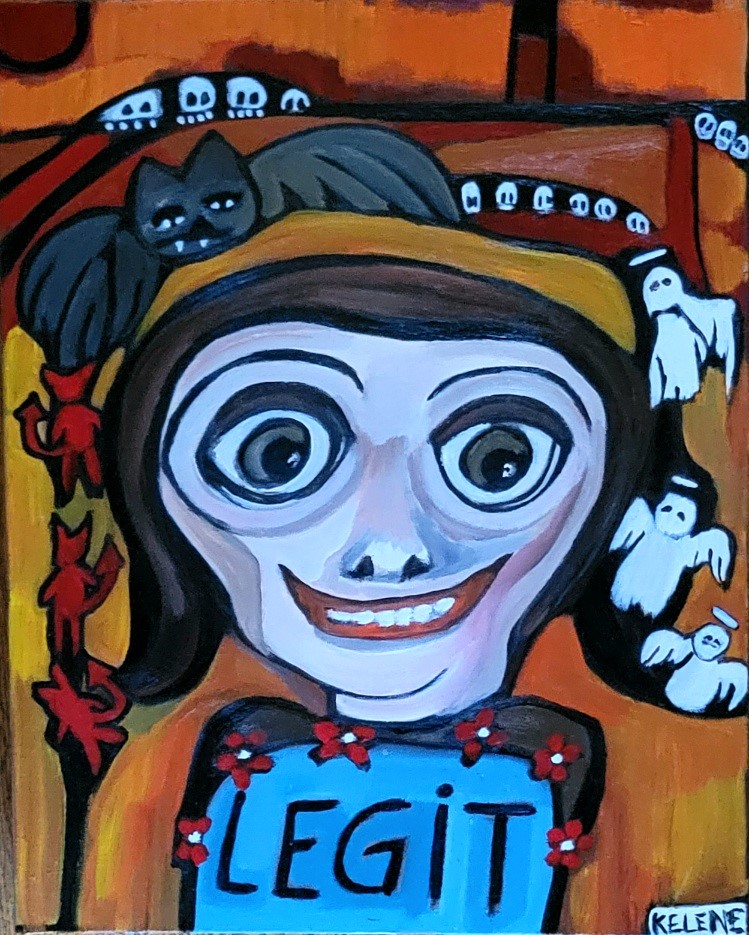 Title: Legit 18 x 24 acrylic on canvas Kelene 2024 $200.00