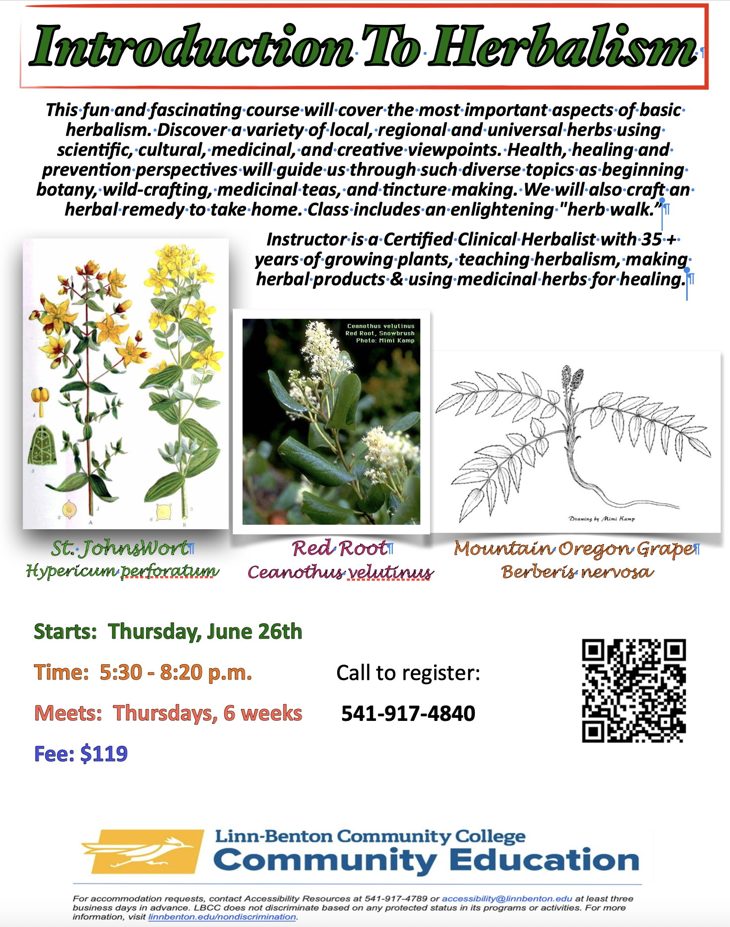 Introduction To Herbalism course