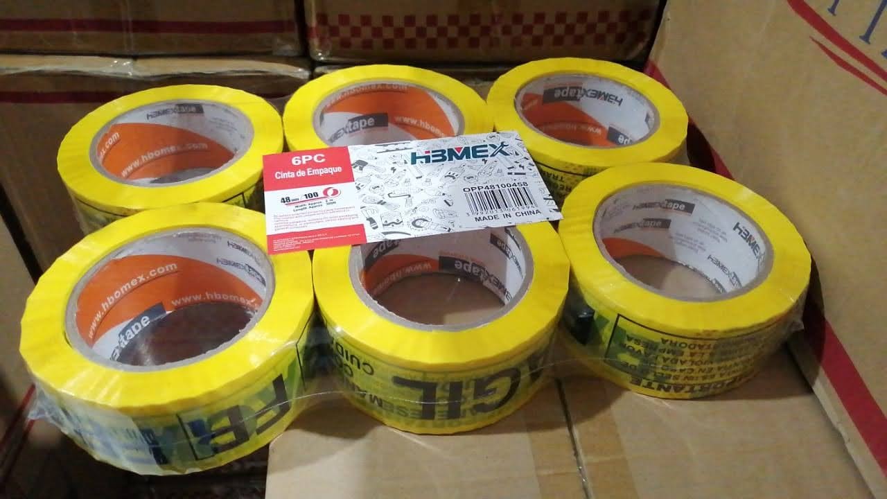 CINTA DE EMPAQUE DE 48mm/100m CON ESTAMPADO DE FRAGIL HBMEX
