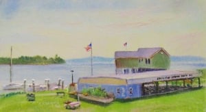Havre de Grace, Am. Legion Post 47, 4" x 7" Oil on Panel 