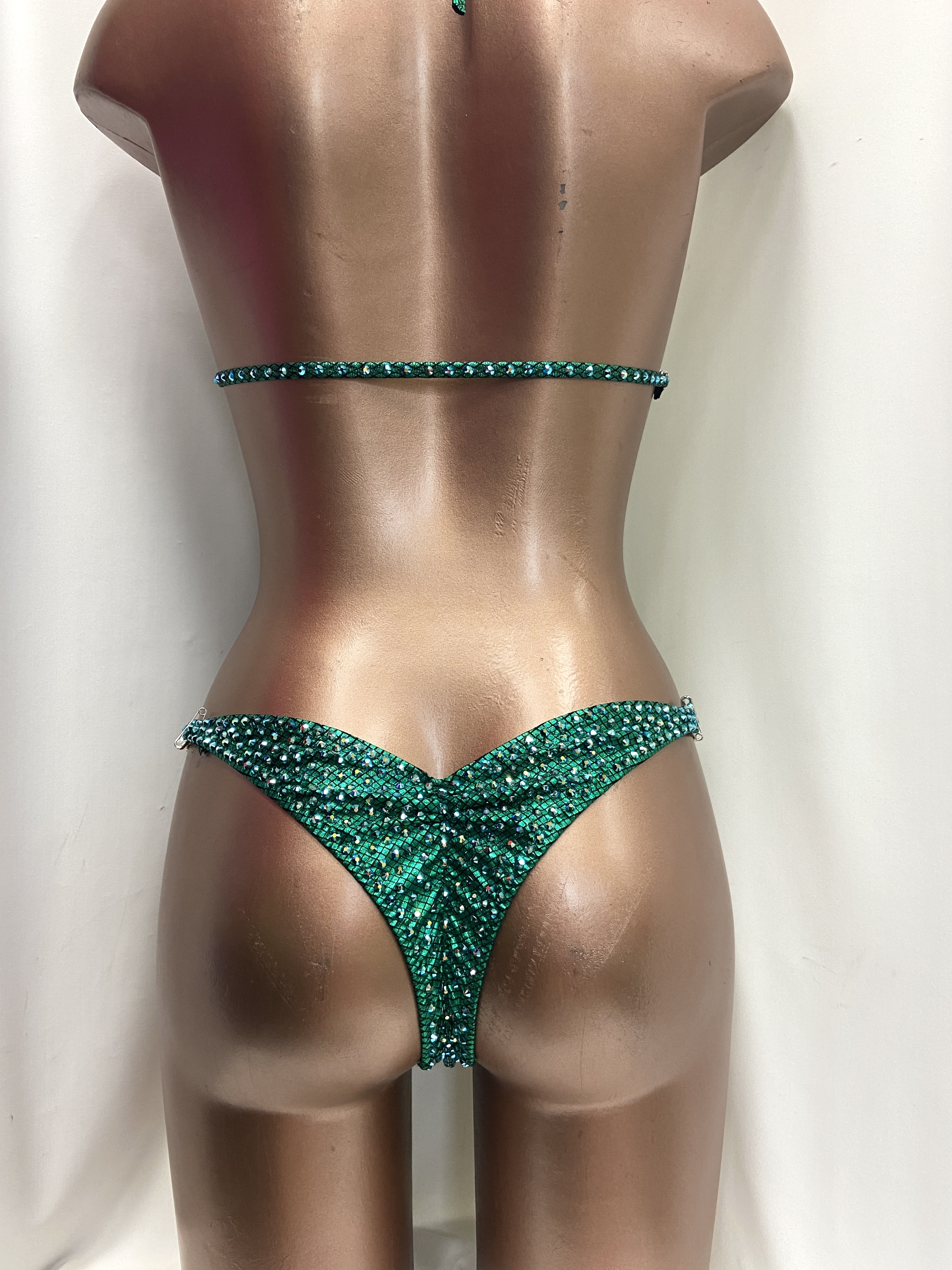 Green square hologram
emerald ab rhinestones  1/4" apart
$650 with connectors shown