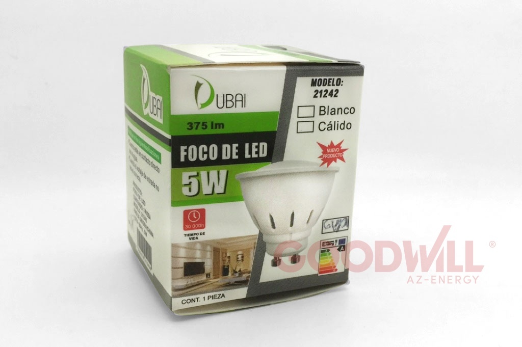FOCO DICROICO GU10 DE 5W
CÓDIGO: 21242
MARCA DUBAI