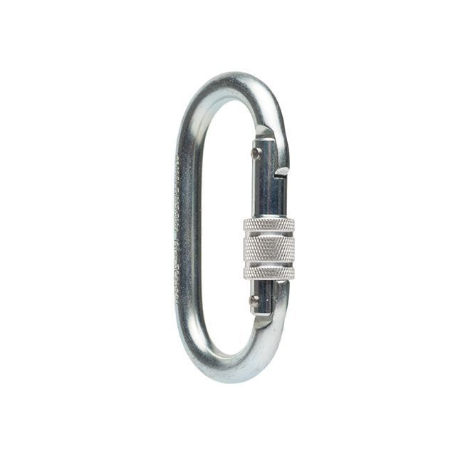 Mosquetão Oval em aço. 